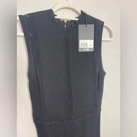 $445 The Kooples Long black openwork knit dress NWT - Picture 6 of 13